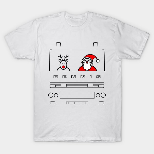 Dennis classic 1980s British fire engine Christmas special edition T-Shirt by soitwouldseem